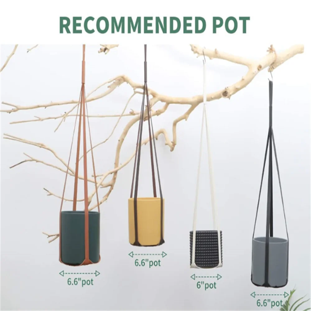 

PU Leather Macrame Plants Hanger Hook Flower Pot Holder For Garden Indoor Cactus Succulent Balcony Decoration Hanging Basket