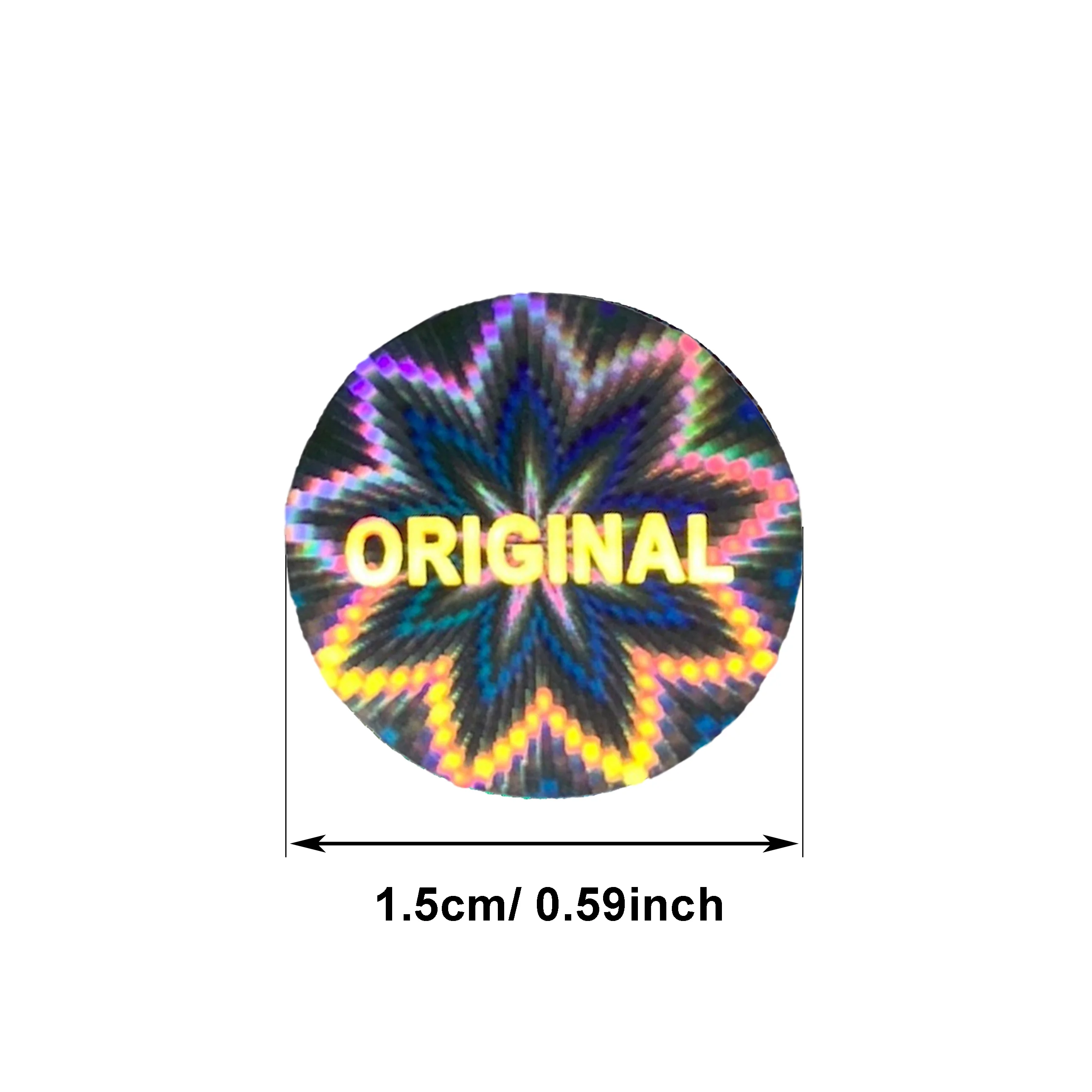200 pz/400 pz Rotondo 15x15mm Etichetta Adesiva Ologramma Originale Facile da Rimuovere, Elettronica, Imballaggio di Gioielli adesivi Decorativi