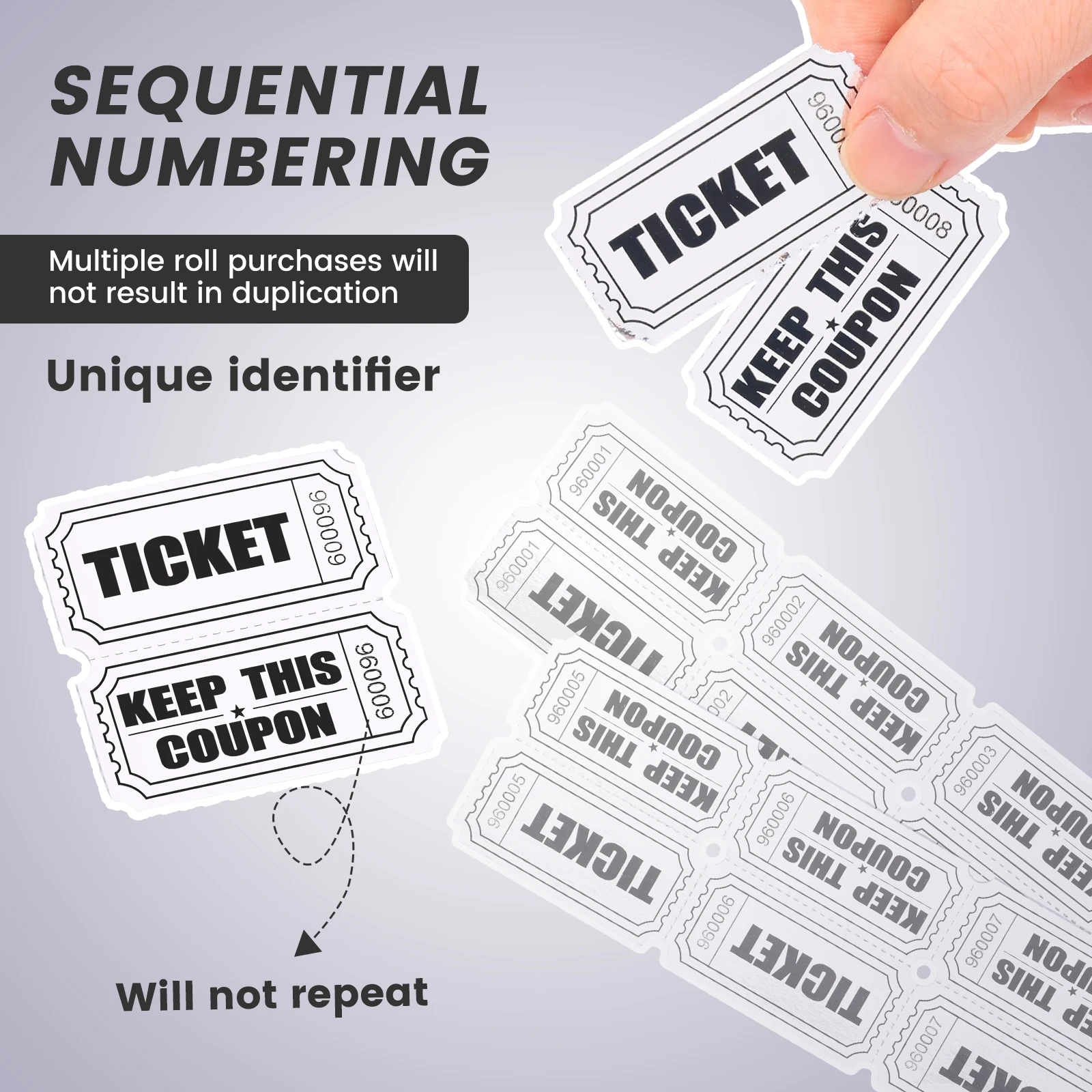 ‌Colorful Tearable Admission Tickets Bulk 2000pcs Roll Event Vouchers Coupons Set Raffle Lottery Prize Draw Tickets Multipack view 4