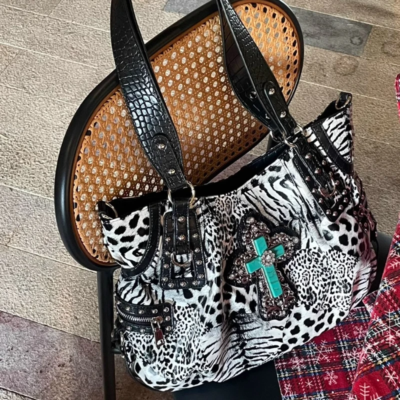 

Women Leopard Bag Handbags Top-handle Handbag Fashion Satchel Dumpling Pack Shoulder Bag Tote Bag Hobos Large Purse