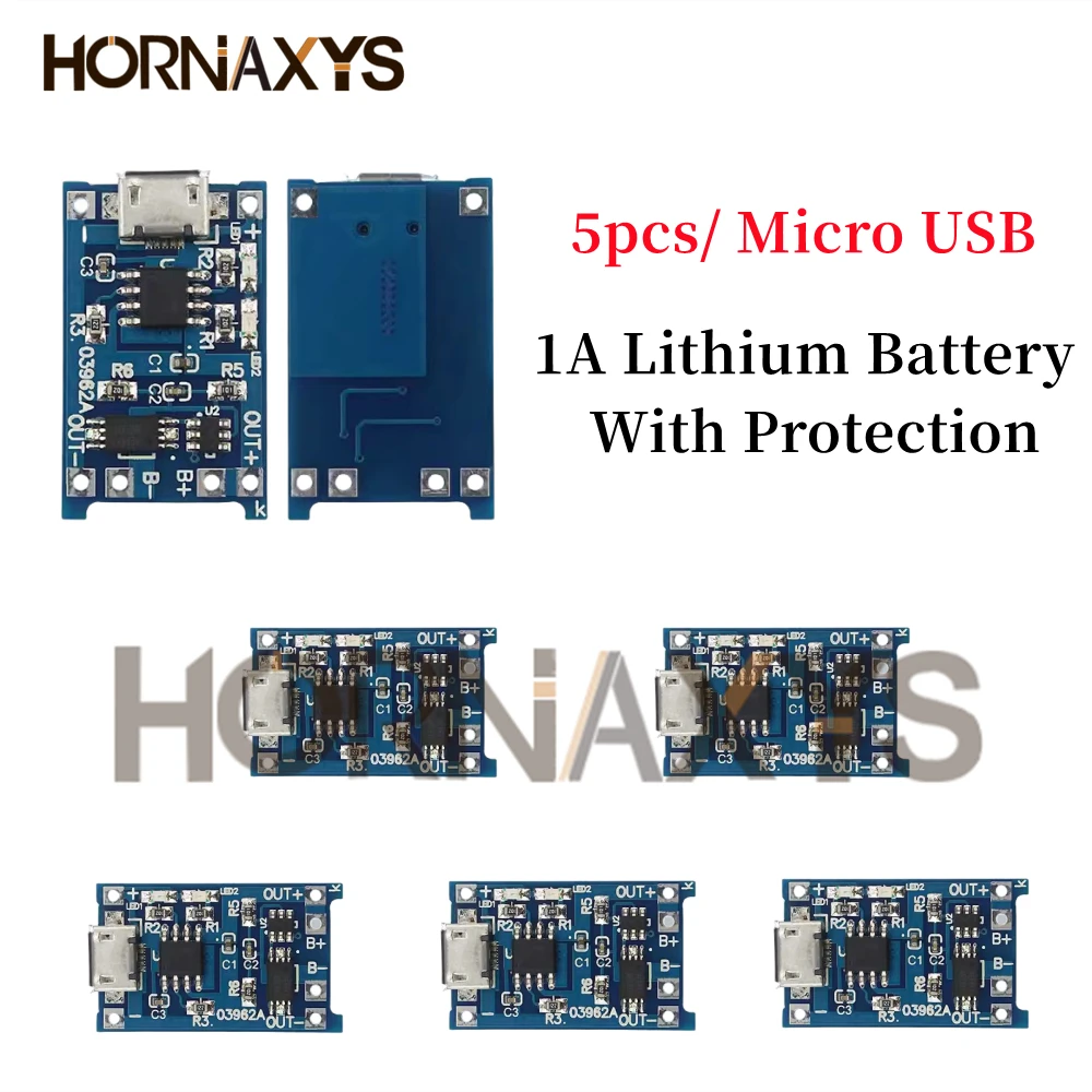 5/10/20pcs Type-c/Micro/Mini USB 5V 1A 18650 TP4056 Lithium Battery Charger Module Charging Board With Protection Dual Functions