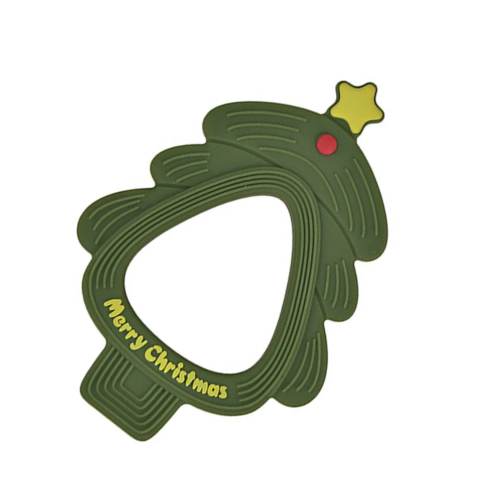 

Silicone Teether Baby Christmas Tree Teeth Grinding Soother Infant Molar Chewing Pacifier For Crib Stroller Outdoor Play Safe