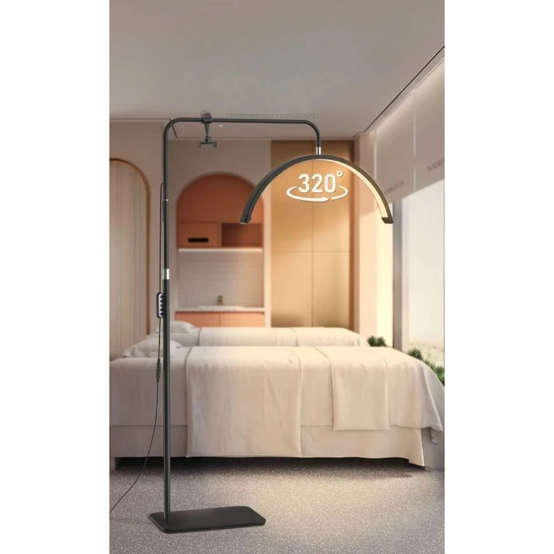 Minimalist Floor Lights Half-Moon LED Standing Lamps for Beauty Salon Makeup Live Stable Bedroom Lighting Fixture Home Decor