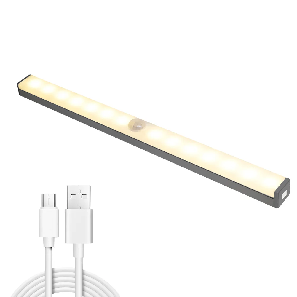 

1pcs Led Usb Rechargeable Motion Sensor Light Auto On/Off 25S Timer Warm Yellow For Closet Wardrobe Hallway Bathroom Night Lamp