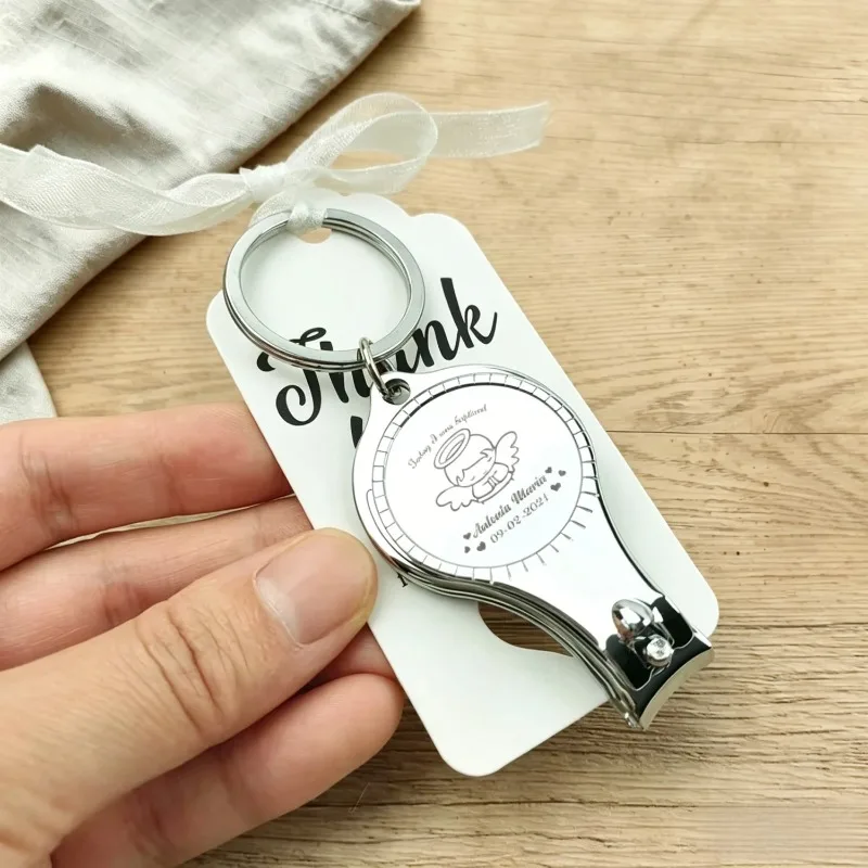 20/100pcs Personalized Wedding Gifts Souvenirs For Guests Custom Keychain Favors Party Gift Multifunctional Opener/Nail Clippers