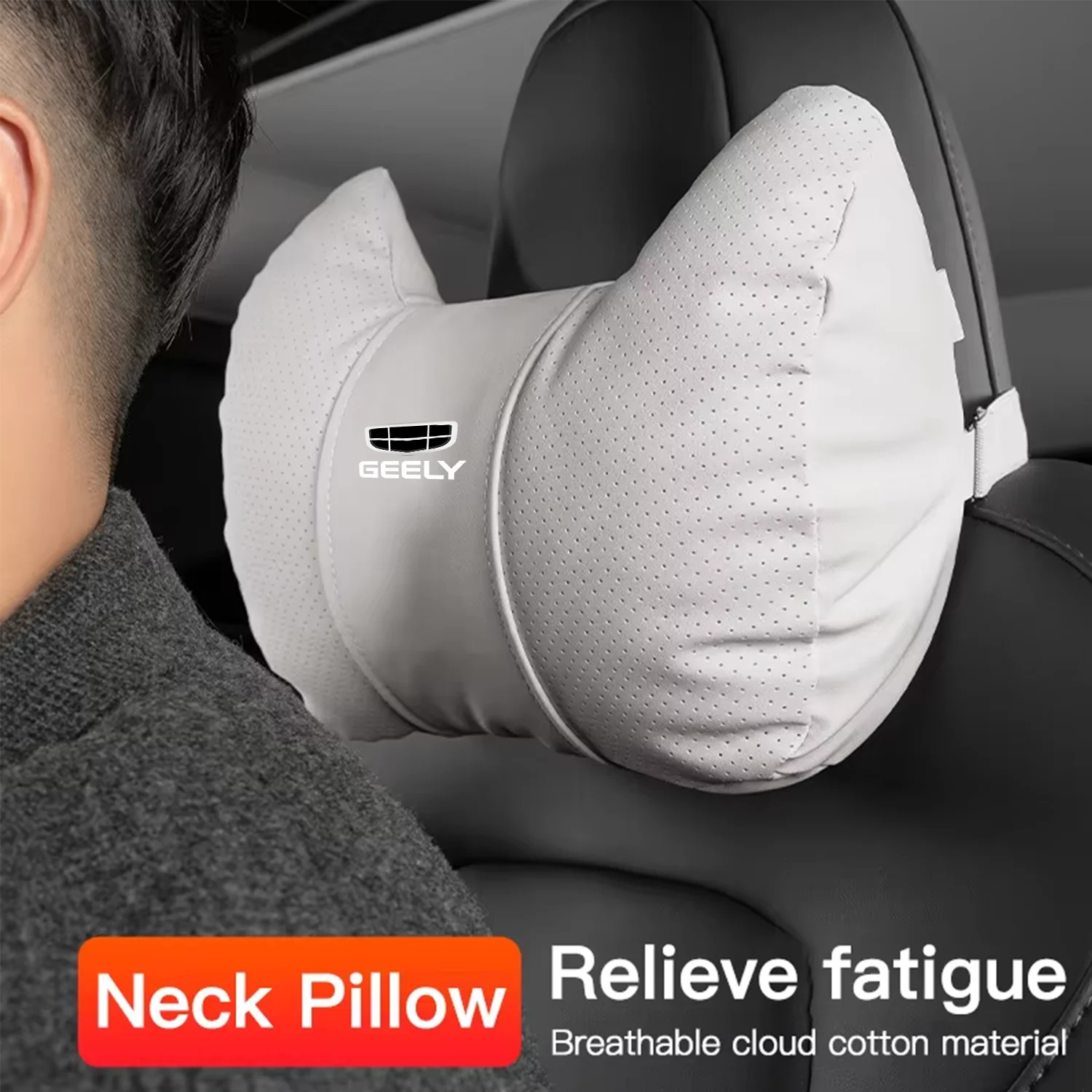 Car Neck Pillow Car Seat Headrest Automatic Memory Cotton Protective Pad Suitable For Geely Coolray Azkarra Monjaro Emgrand