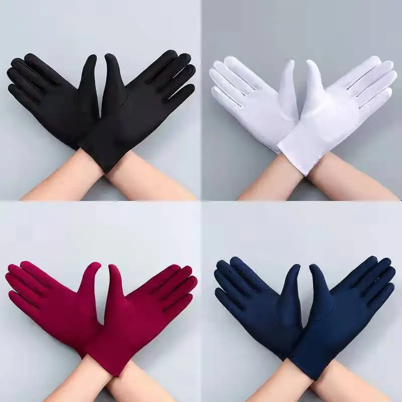 Thin Lycra Spring Autumn Elastane High Elastic Gloves for Jewelry Etiquette Sun Protection Men Women Dance Driving Performance
