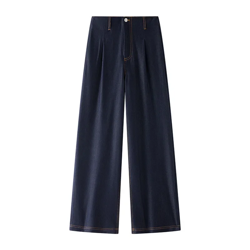 

Jeans Women Washed Wide Leg Pants High Waist Loose Distressed Pockets Vintage Denims Streetwear 2025 Female Straight Trousers