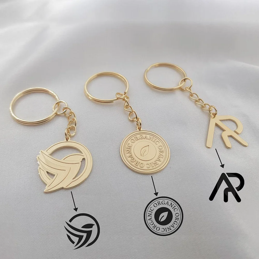 

Wholesale Custom Logo Metal Keychain Personalized Round Key Ring Customized Brand Logo Key Holder Business Promotional Gift