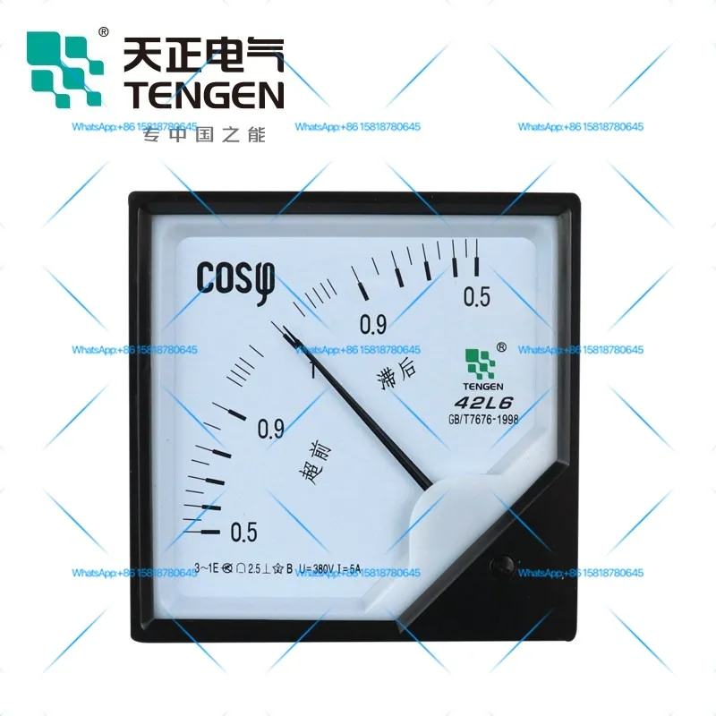 TENGEN Electric Power Factor Meter 42L6-S COS380V Pointer Type 100V Three Phase 120 * 120