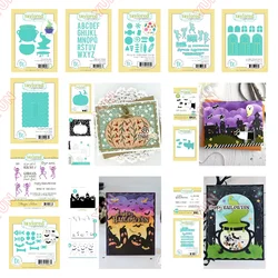 Halloween Scene Split Stamps Stencils Stitched Alpha Cut Dies DIY 2024 New Scrapbooking Cards Making Photo Album Embellish Molds