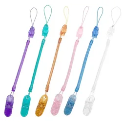 Clips elásticos retráctiles de seguridad para chupete de bebé, cadena anticaída para pezón infantil, Clip para chupete, soporte para chupete