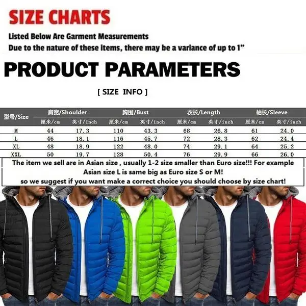 The Latest Mens Fashion Down Jacket Men Windbreaker Coat Parkas Hooded Parka Thicken Outwear Jackets Hoodies M-3XL