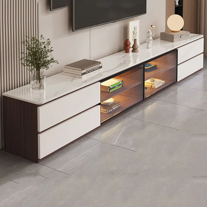 Glass Universal Tv Stands Organizer Storage Minimalist Designer Drawers Tv Table Salon Cabinets Archivadores Unique Furniture