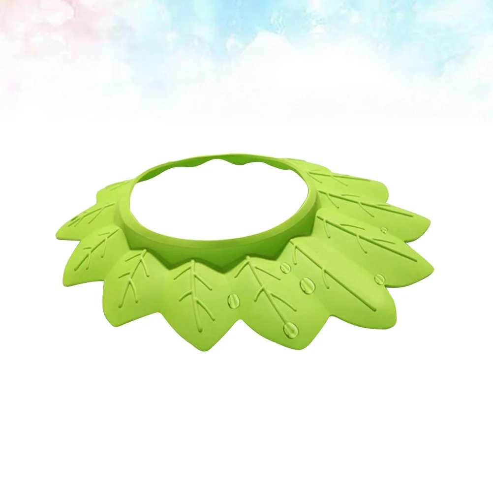 قطعة واحدة من قبعة الدش على شكل ورقة شجر قابلة للتعديل للأطفال حديثي الولادة، ناعمة ومرنة وخفيفة الوزن لحماية أذن العين من 3 إلى 6 سنوات باللون الأخضر