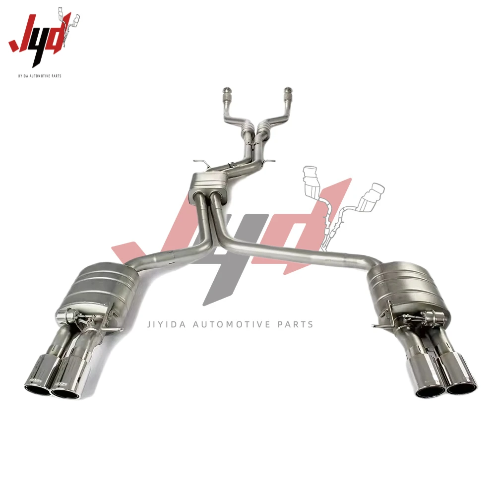 JYD Stainless Steel Exhaust Catback for S4 S5 B8 4.2L With Resonant Tube Auto High Performance Pipe Parts