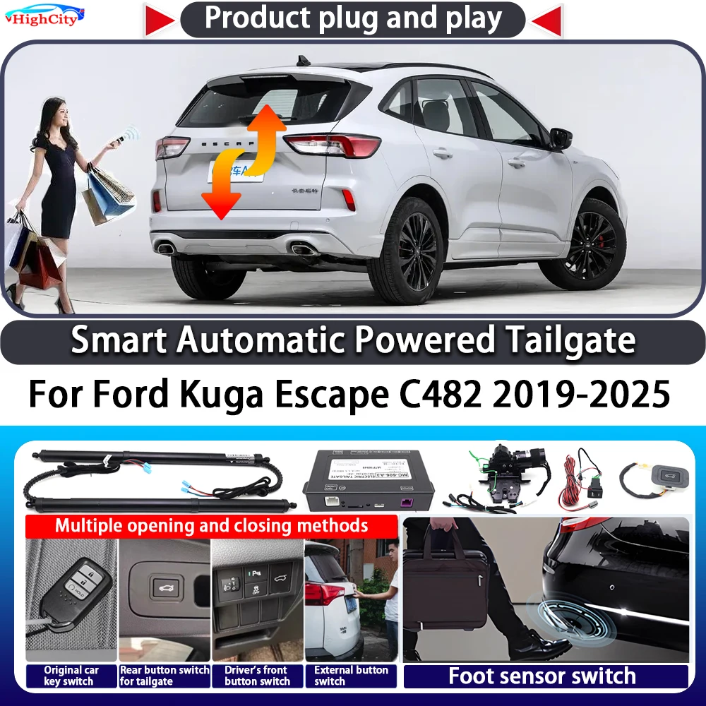 

For Ford Kuga Escape C482 2019-2025 Smart Automatic Powered Tailgate Key Control Trunk Lift Close Kit Electric Power Tailgate