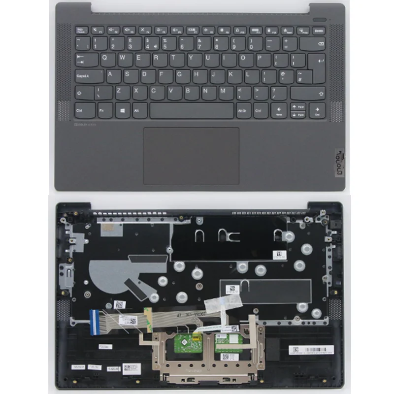 

New for Lenovo for ideapad 5-14IIL05 Laptop C-Cover with keyboard UK English Black Non Backlight Non Fingerprint 5CB0Y88763