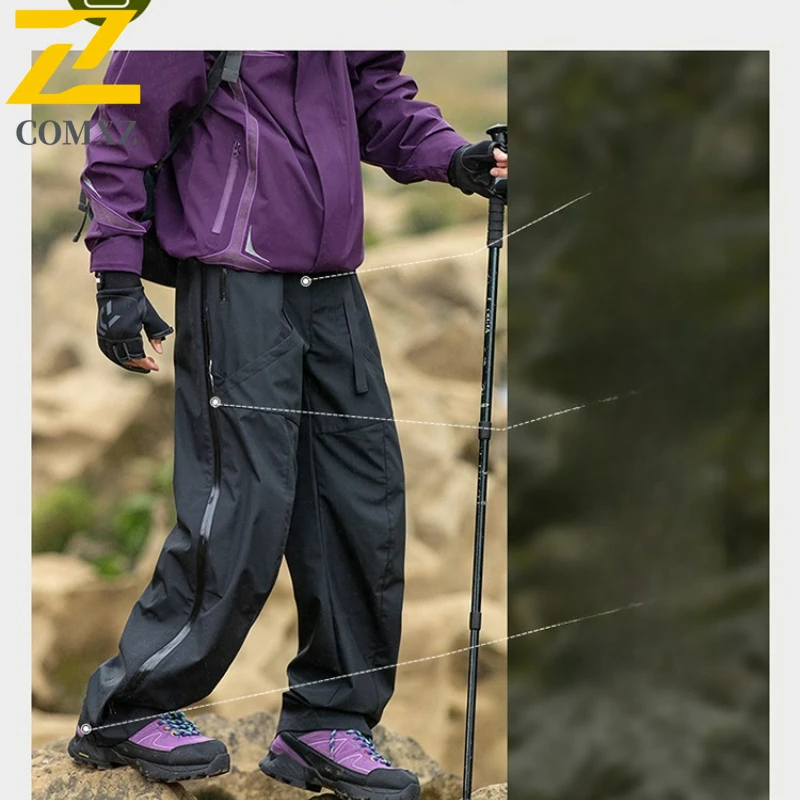 Branded Mens Cargo Pants 2025 Autumn Trendy Cycling Camping Utility Trail Trousers Mountain Lightweight Workwear Loose Trousers