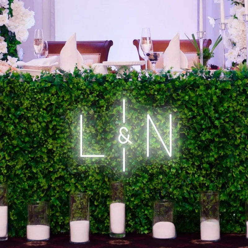 Custom Initials Name LED Neon Sign Last Name Neon Light For Wedding Party Backdrop Wall Decor Personalized Gift For Lover