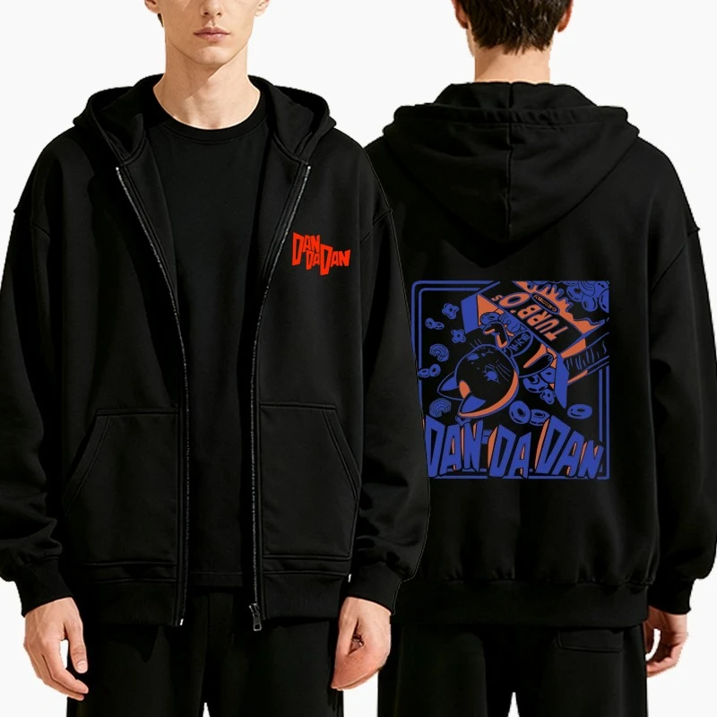 

Dandadan Animal Print Hooded Zip-Up Autumn Winter Men Women Casual Fashion Harajuku Long Sleeve Tops Cotton Zipper Sweatshirts