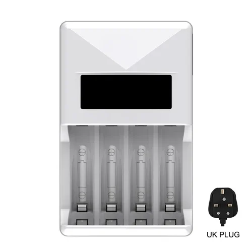 

For 1.2V AAA/AA Ni-MH/Ni-Cd Rechargeable Batteries 1.2V 4 Slots Power Bank Battery Charger with Charging Cable US/EU/UK Plug