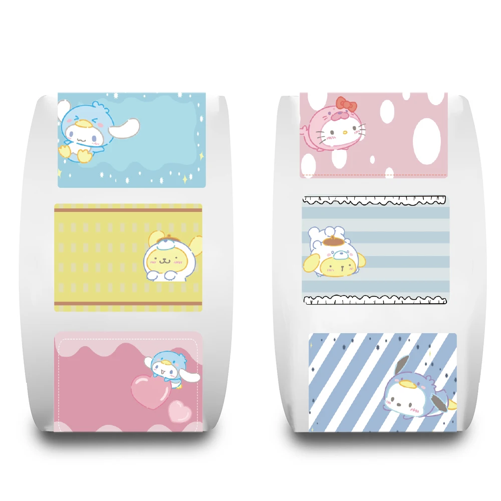 500PCS Cute Name of Sanrio Roll Sticker Notebook Skateboard Cafe Laptop Luggage Bicycle Car Phone Backpack Aesthetic Decal
