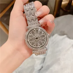 Cacaxi Brand Women Quartz Watches Full Diamond Rotating Dial Wristwatch Relojes Mujer Lady Purple Watch Relogio Feminino A302