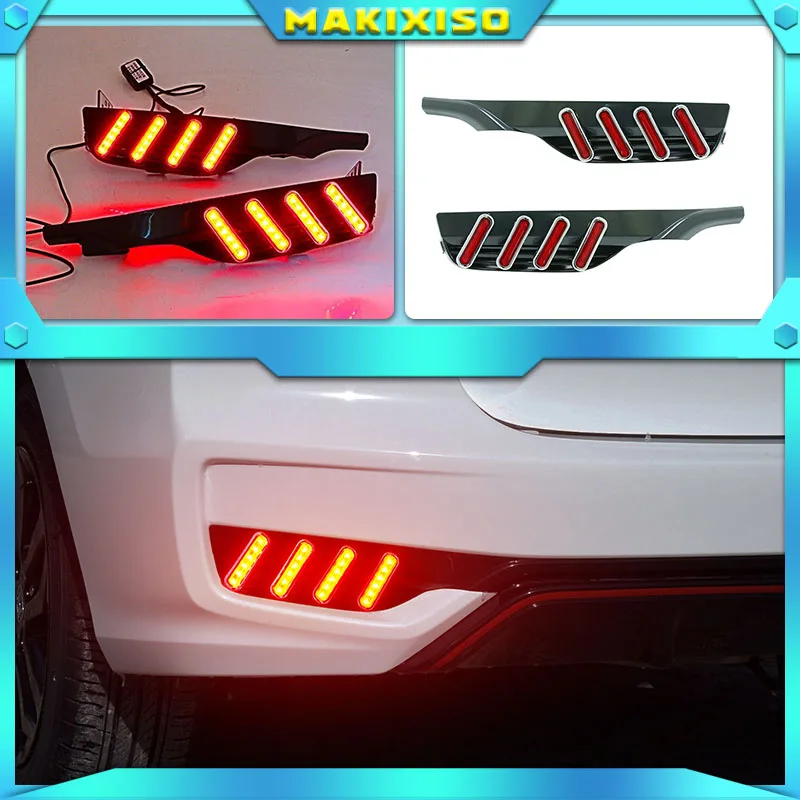 

For Honda Jazz Fit 2018 Multi-functions LED Rear Bumper Light Fog Lamp Brake Light Turn Signal Reverse Light