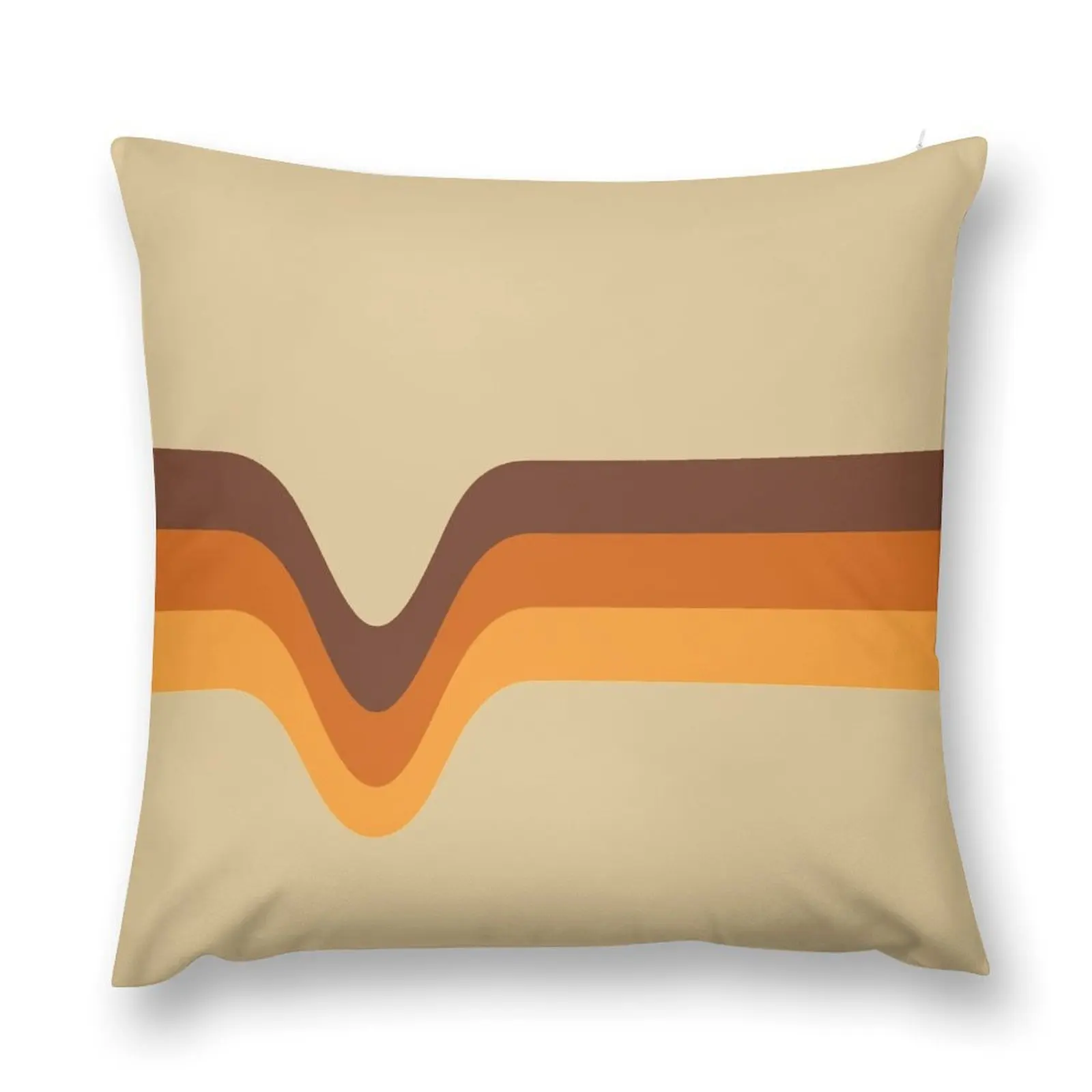 

70s 70’s Stripes Brown Orange Yellow Throw Pillow Cushion Cover For Sofa ornamental pillows pillow