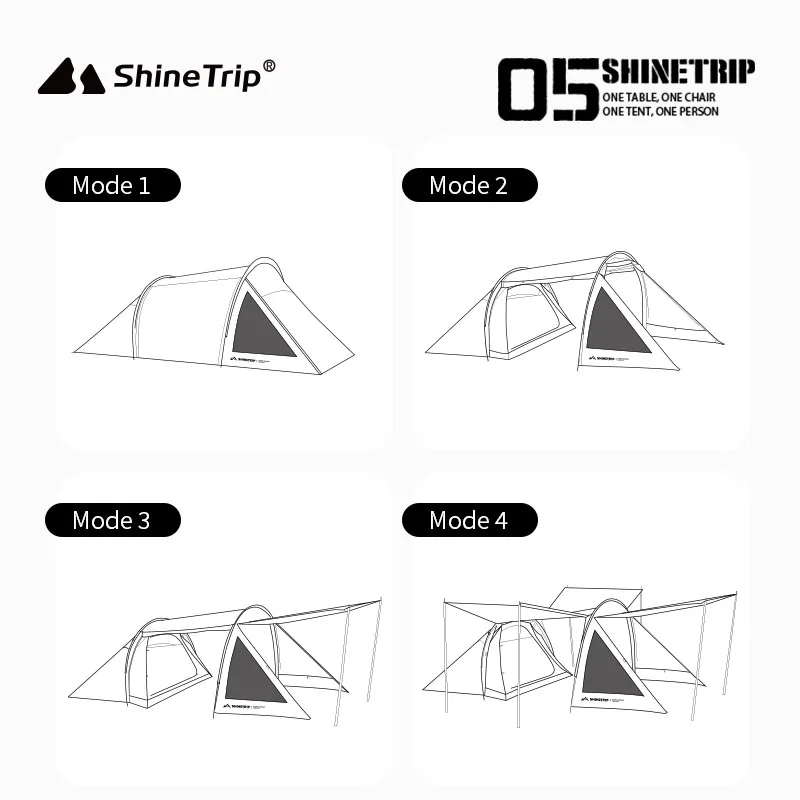 Imagem -06 - Tenda de Acampamento Shinetrip-tunnel Tenda de Acampamento Túnel Multifuncional Sombra Leve Proteção Solar Grande Espaço Tecido Oxford