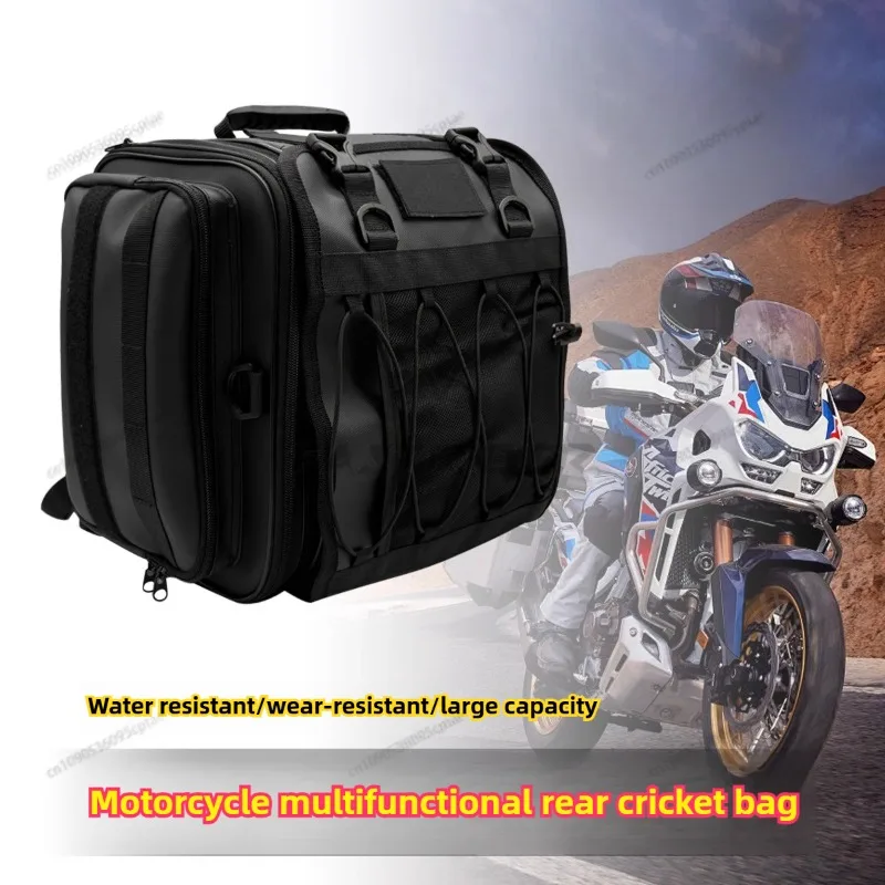 

Мотоциклетная хвостовая сумка, водонепроницаемая расширяемая седельная сумка на заднее сиденье, багажная корзина, аксессуары для мотоциклов, рюкзак для мотоциклиста