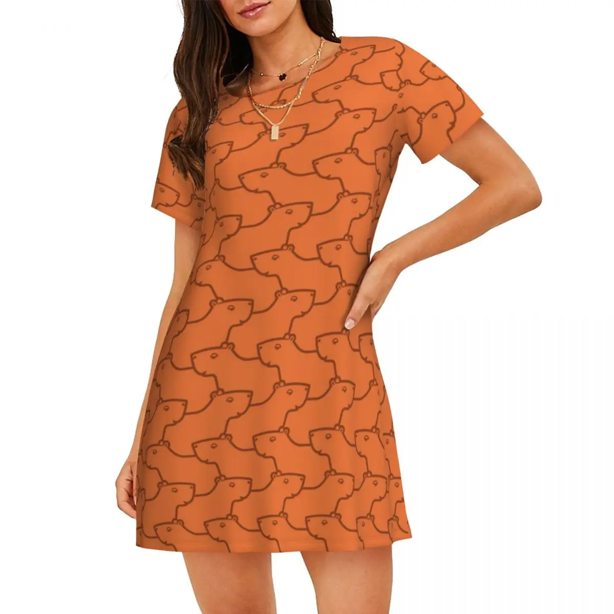 

Custom Funny Capybara Pattern Sleepshirts For Sleeping Travels Loose Sleepdress Pajama Dress Soft Nightdress Sleepwear