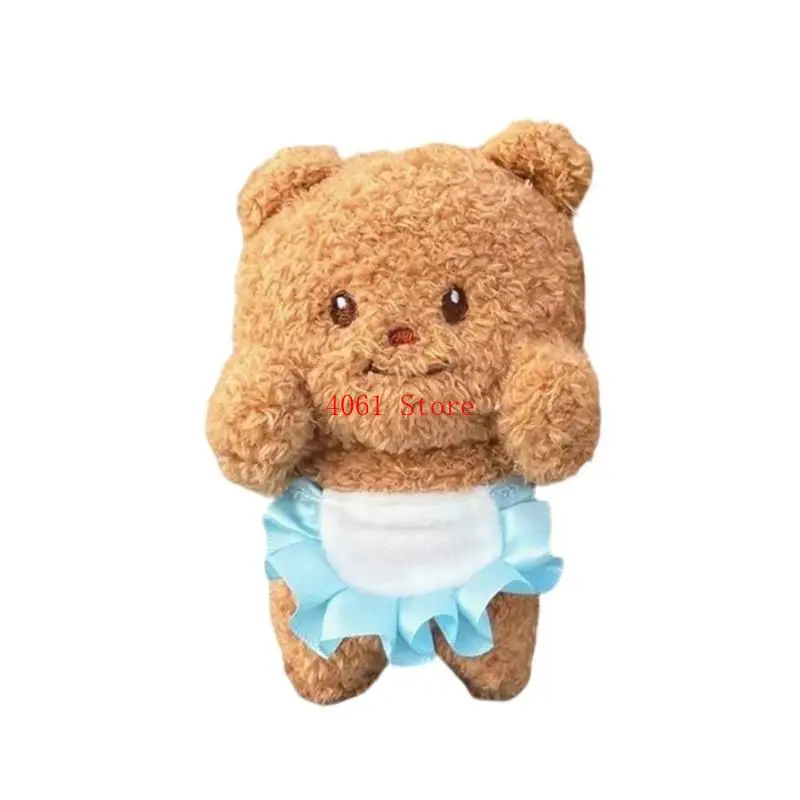Butter Bear Plush Doll Keychain Cartoon Stuffed Animal Figure Toy Pendant Keyring Backpack Bag Charm Birthday Present