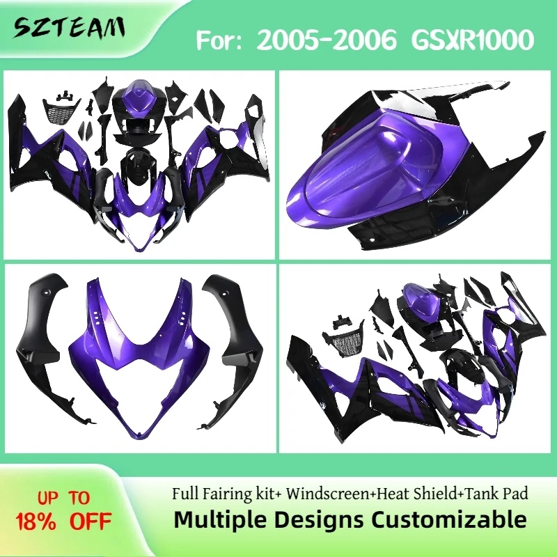 

GSXR 1000 2005 2006 Motorcycle Fairings for GSXR1000 05 06 Fairing Kit Panel Set Fit Customizable Purple Pro
