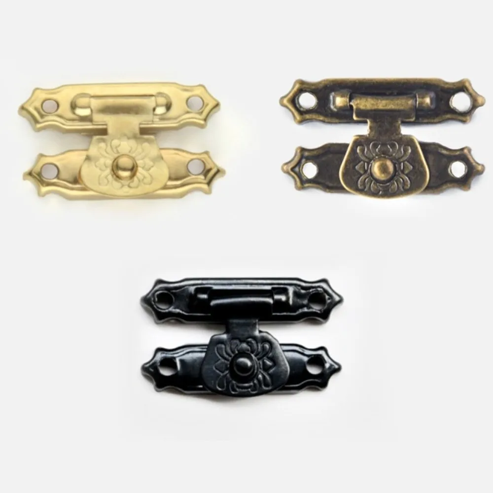 10Pcs Antique Style Box Latch Vintage Look Slide Buckle Wood Box Lock Classical Design Decorative Clasp Box Decoration