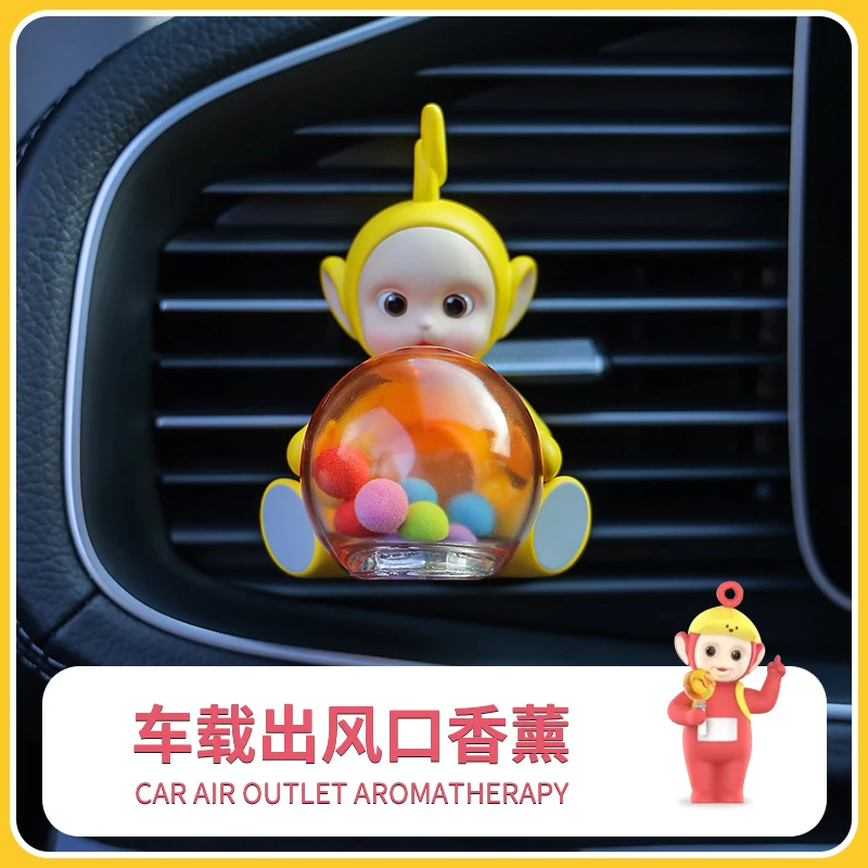 Hot Teletubbies Baby Series Toy Air Conditioner Air Outlet Decoration Car Fragrance Accessories Movable Desktop Model Toy Gifts