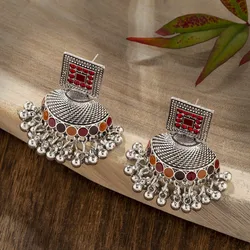 Fashion Bell Tassel Earrings Oorbellen Bohemian Vintage Silver Color Alloy Personalized Indian Earrings for Women Gypsy Jewelry