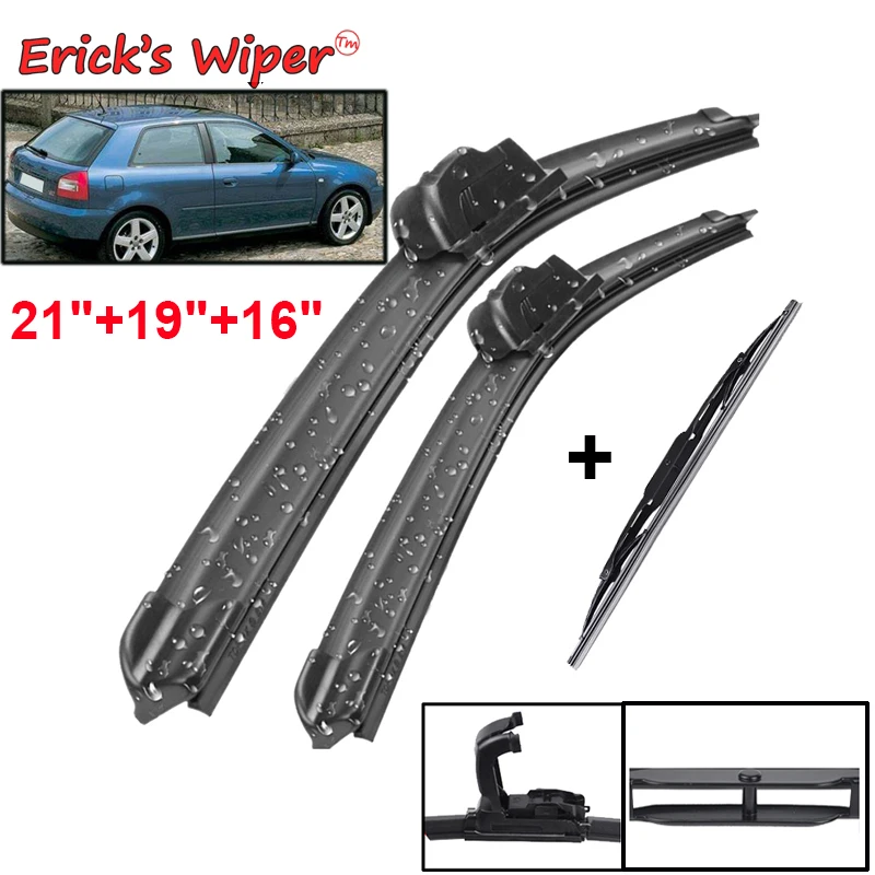 Erick's Wiper Front & Rear Wiper Blades Set Kit For Audi A3 8L 1996 - 2003 Windshield Windscreen Window Rain Brushes 21