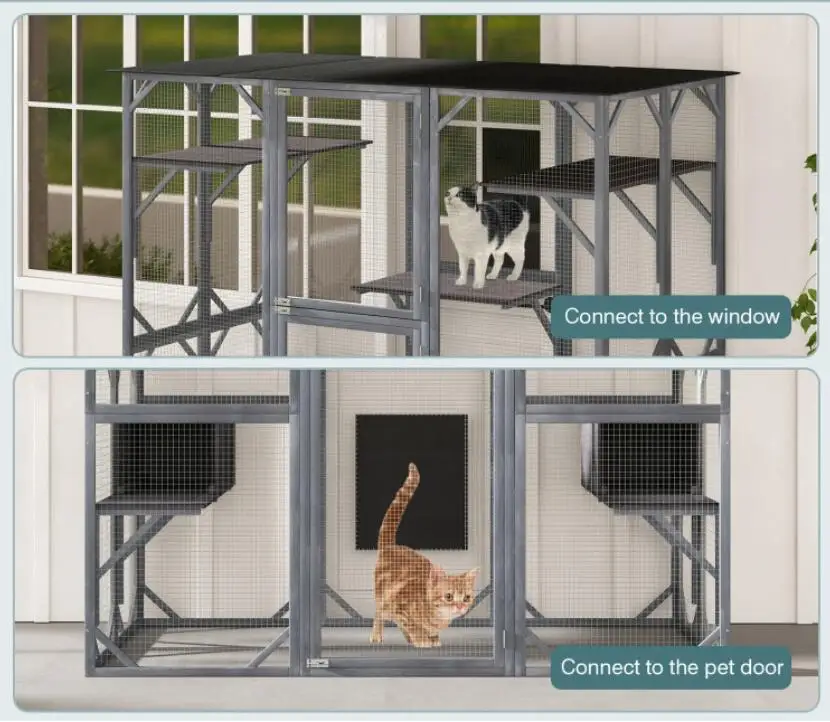 Factory Wholesale Cat Houses Pet Outdoor and Indoor Cat Furniture House Bed Wooden Cat House