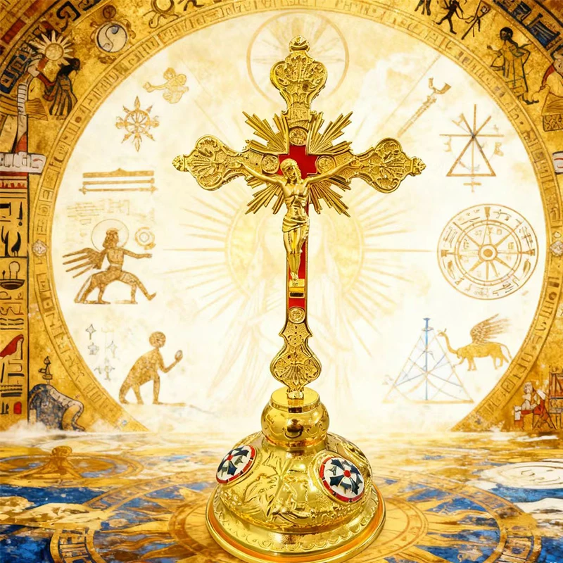 Neues 2026 Orthodoxes Kreuz Jesus-Kruzifix Christliche Orthodoxe Kirchenutensilien Kirchen- und Heimdekoration Jesus-Kreuz für religiöse Rituale – Detail 2