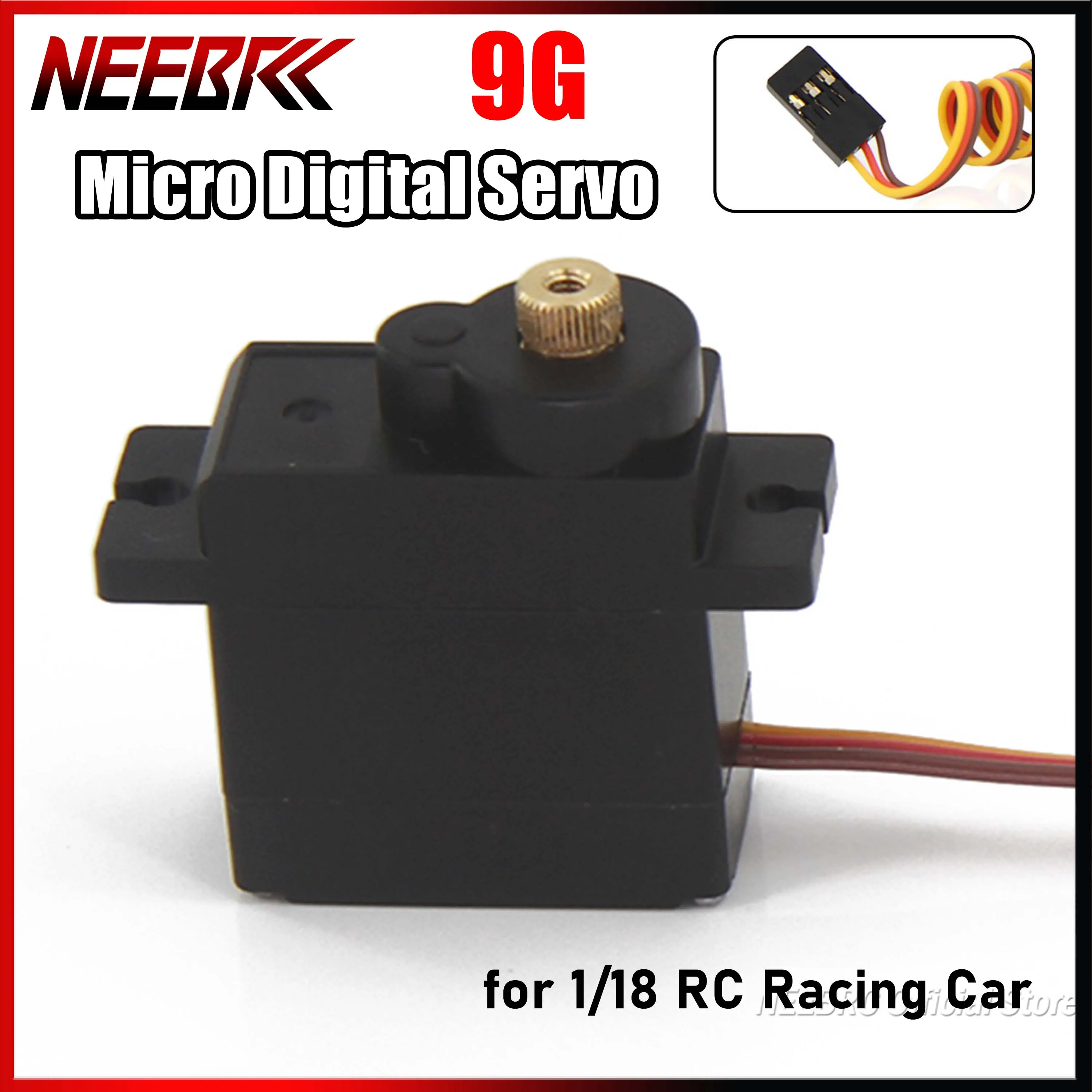 Neebrc 9g mini metal engrenagem digital servo micro motor 5v para 1/18 rc carro de corrida avião helicóptero wltoys barco robô peças brinquedo