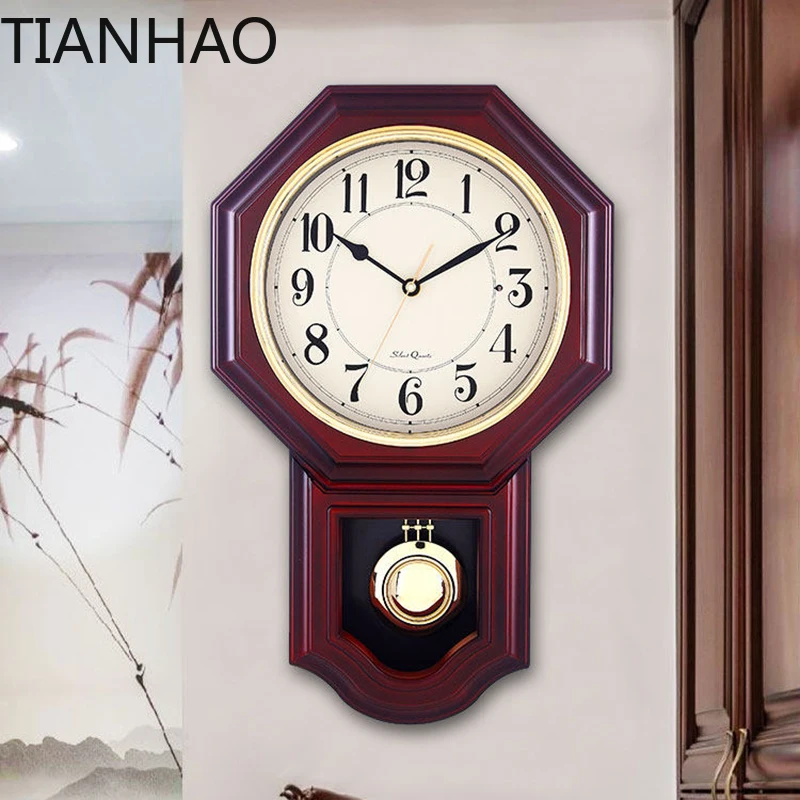 Vintage Aesthetic Wall Clock for Living Room Big Size Minimalist Design Xenomorph Theme Wall Watch for Restaurant Home Decor