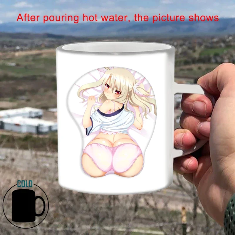 Plump Girl Cup Hot Reaction Coffee Cup BSKT-092 Sublimation Blanks Color Change Cups Porcelain Mugs Free Shipping Mug Anime Bar