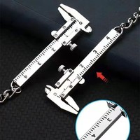 Mini Vernier Caliper Ruler Keychain Portable Pocket Tools Keyring Creative Backpack Pendant Car Accessories for Men Small Gift