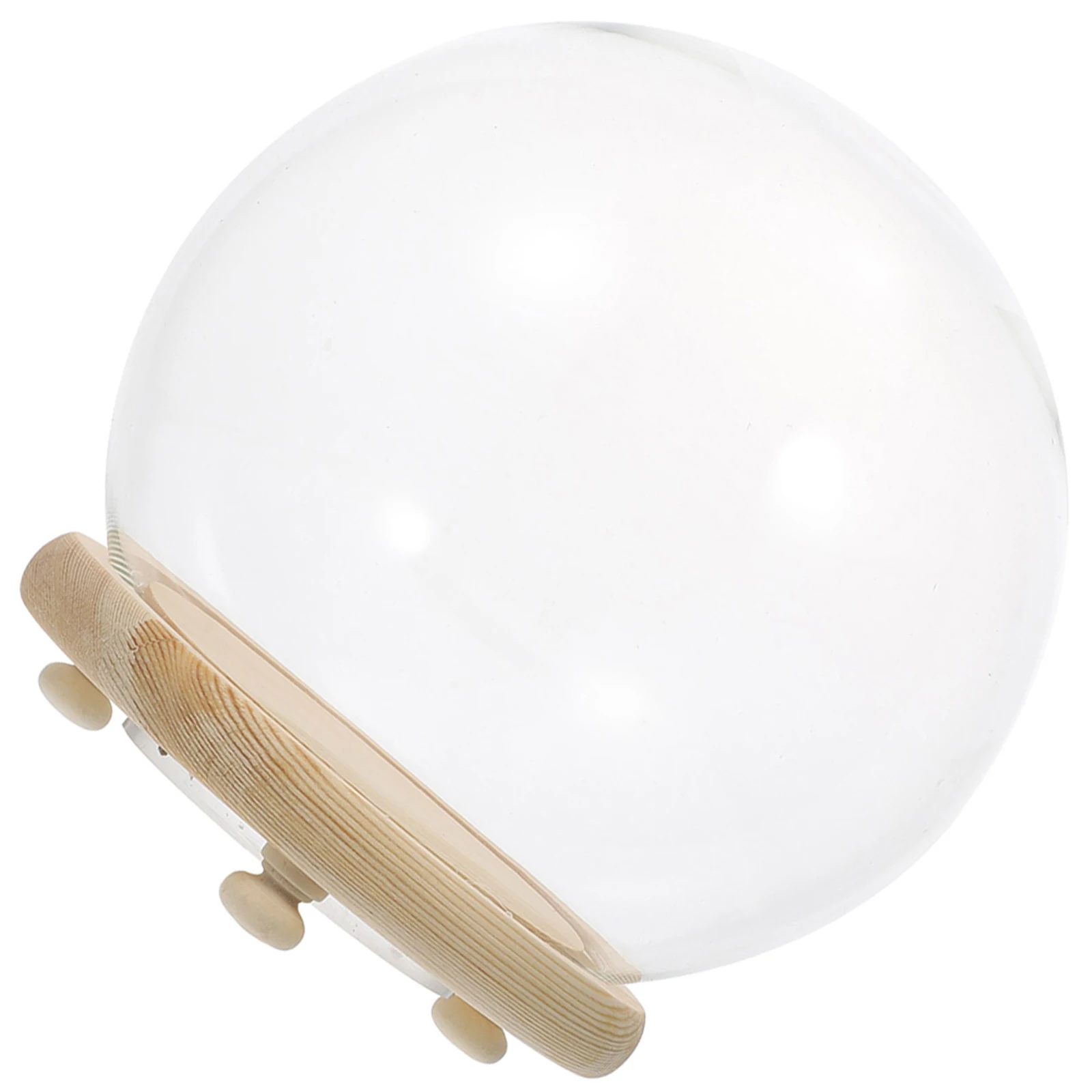 

Micro Landscape Display Dome Luminous Base Flower Glass Cover Desktop Craft Decor Glass Cover With Wood Base Tabletop