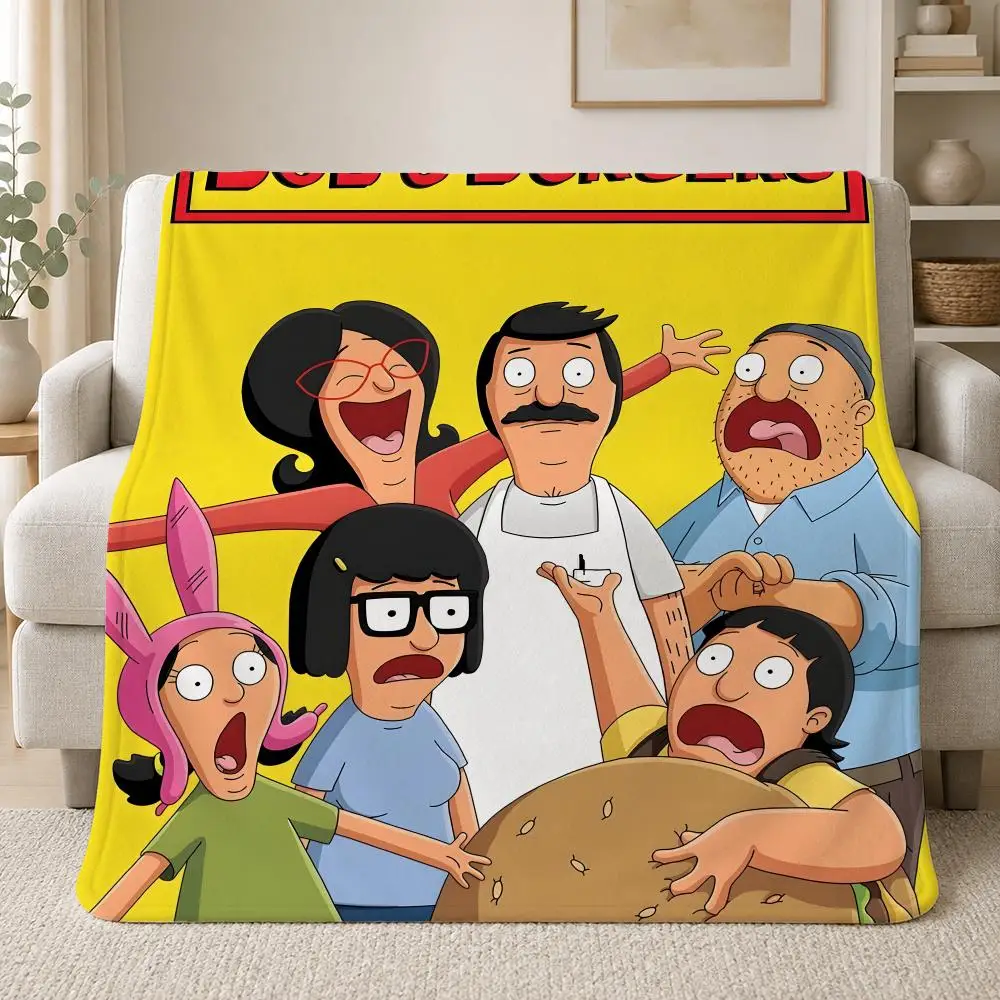 Funny Adult Cartoon Bob's Burgers Throw Soft Plush Flannel Throw Blanket Sofa Bed Travel Home Decor