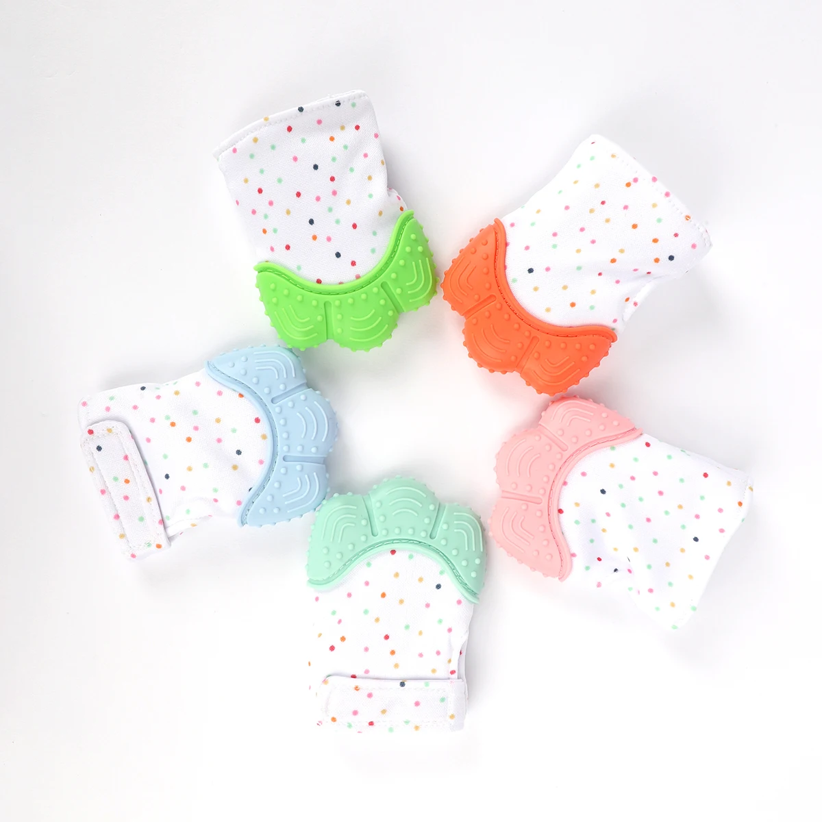 Hot Baby Teether Heart Star Print Silicone Mitten Gloves Kids Children Baby Teethers Anti-eating Hand Teething Mitten Baby Care