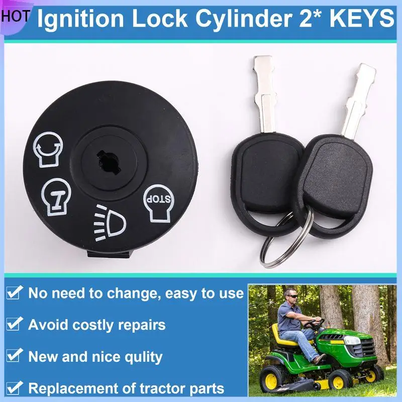 B45C Stacyjka zapłonowa z kluczykiem do kosiarki John Deere, cylinder zamka 532163968 532175566 925-17 Traktor
