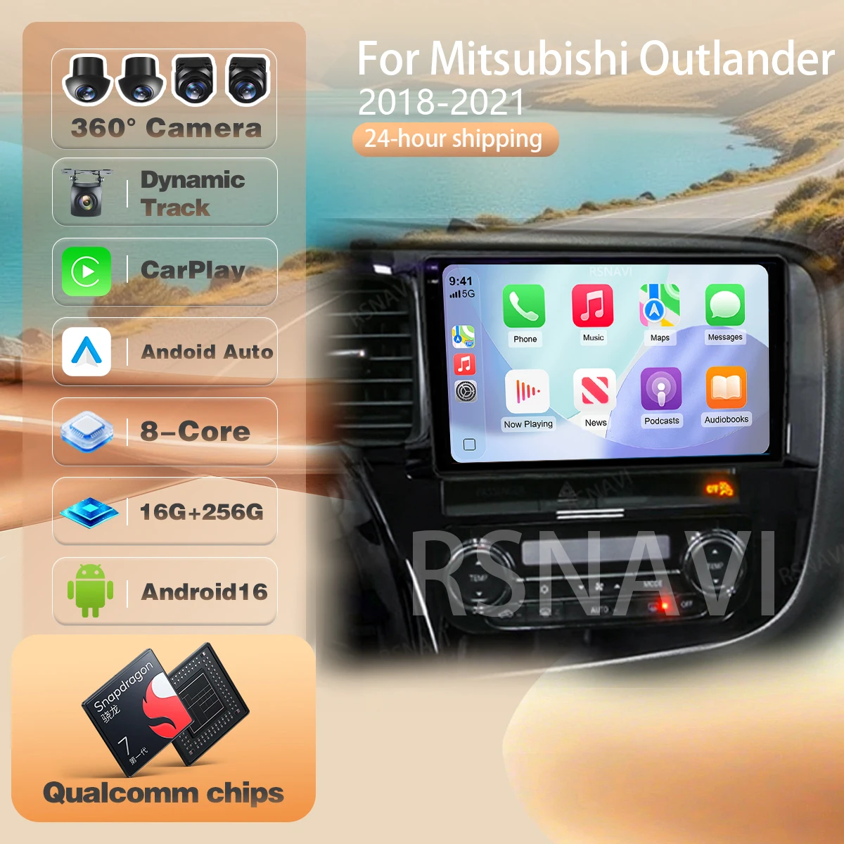 For Mitsubishi Outlander 3 GF0W GG0W 2018 - 2021 Car Radio Multimedia Video WIFI Player steering wheel app control Android 16